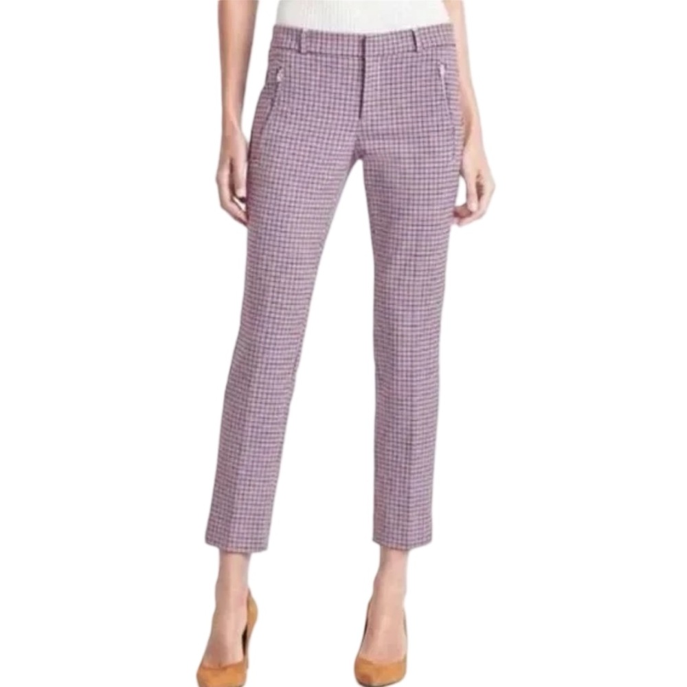 Banana Republic Sloan Pants in Pink Tattersall Plaid